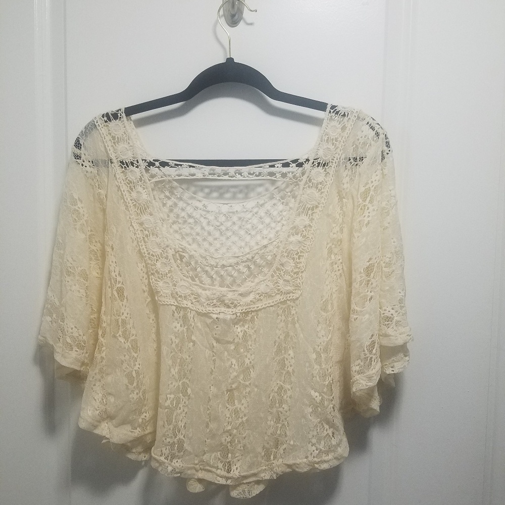 Boho Lacey Cream Colored Top